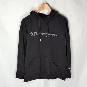 Champion Woman's Black Pull Over Relaxed Hoodie Size L